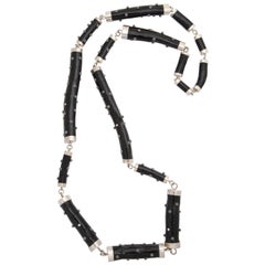 Black Coral Diamond Sterling Silver Necklace Black Coral Diamond Sterling Silver Necklace