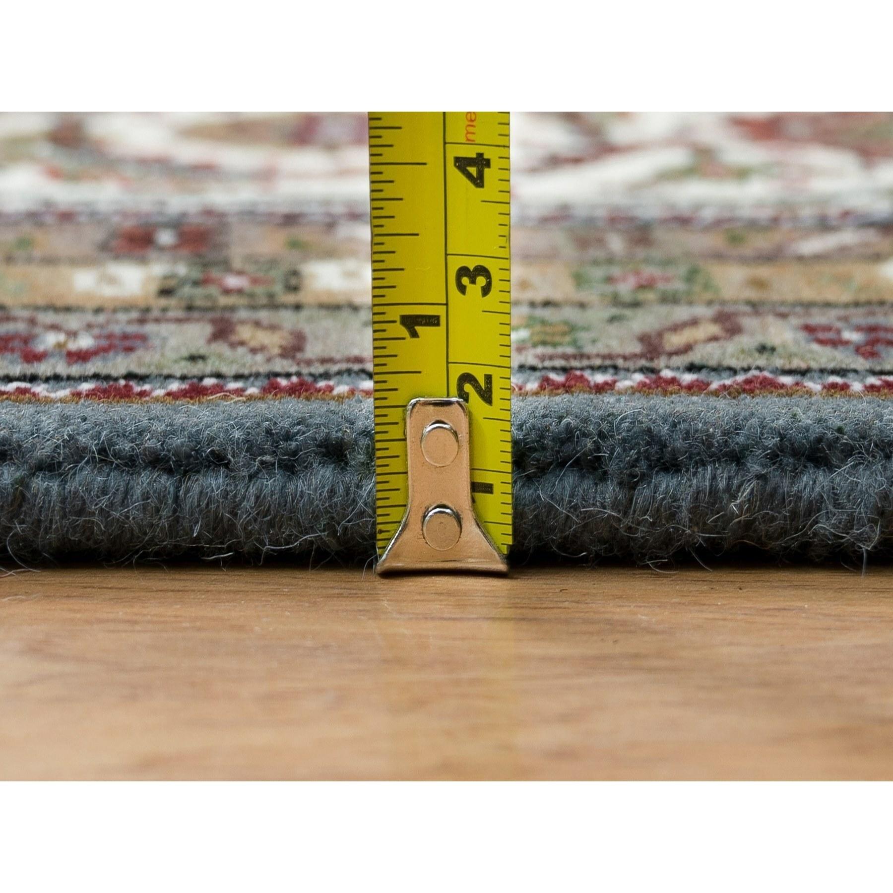 Schwarz Koralle Grau 175 KPSI Herati Design Handgeknüpfter Teppich aus reiner Wolle 8'1