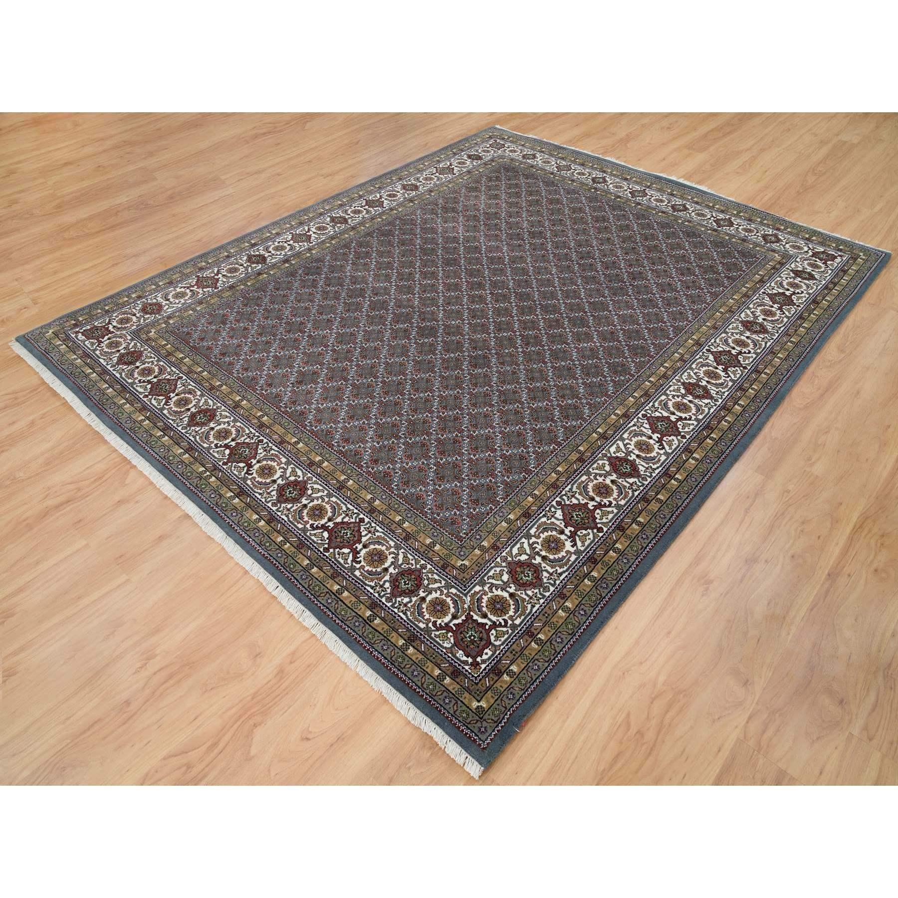 Schwarz Koralle Grau 175 KPSI Herati Design Handgeknüpfter Teppich aus reiner Wolle 8'1