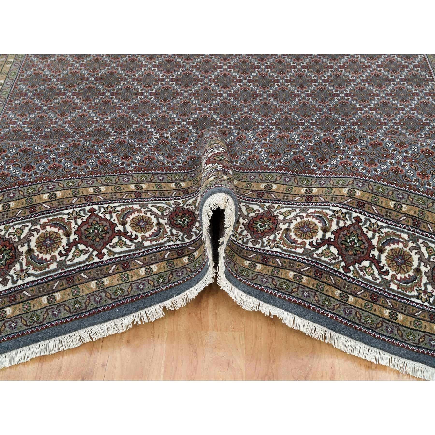 Schwarz Koralle Grau 175 KPSI Herati Design Handgeknüpfter Teppich aus reiner Wolle 8'1