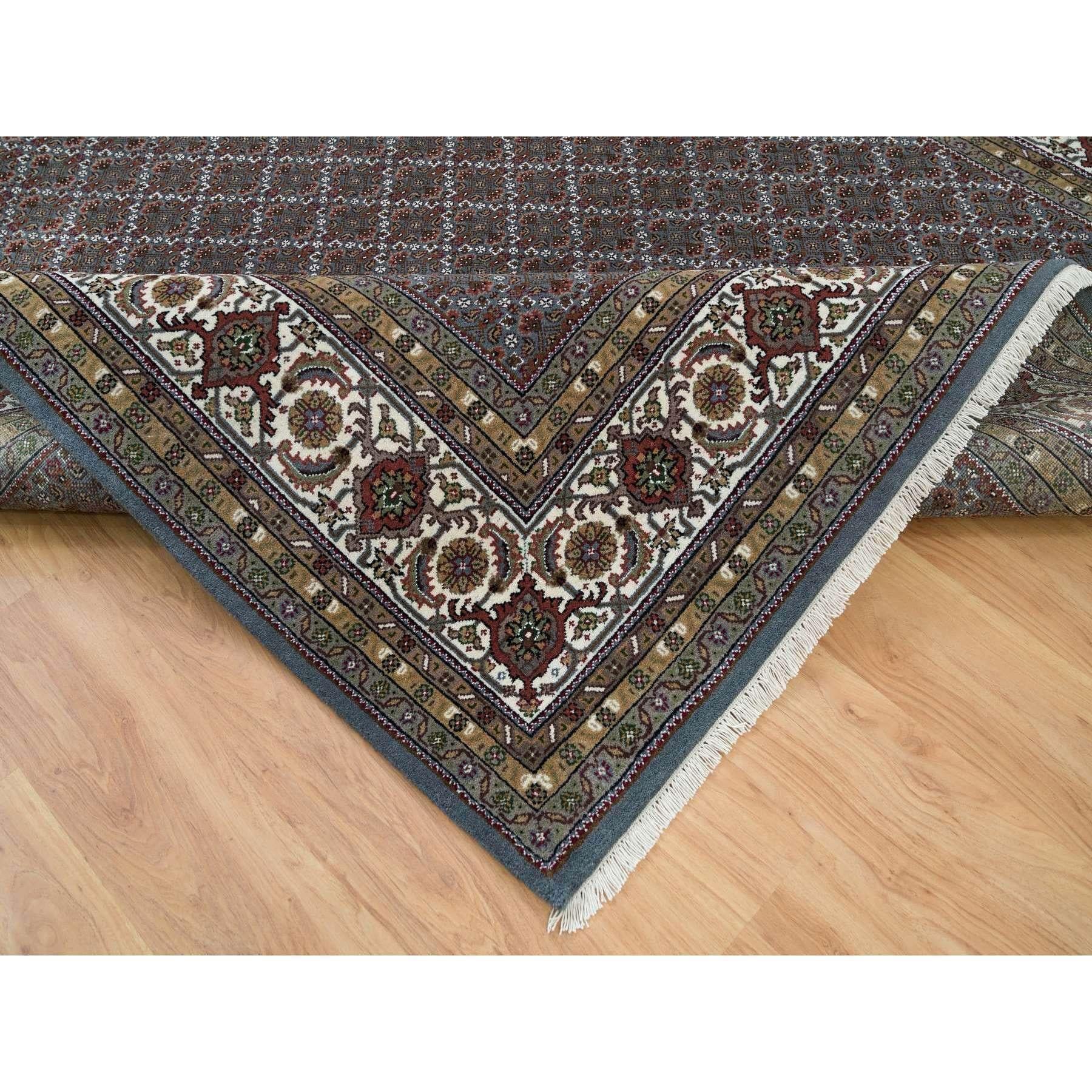 Schwarz Koralle Grau 175 KPSI Herati Design Handgeknüpfter Teppich aus reiner Wolle 8'1