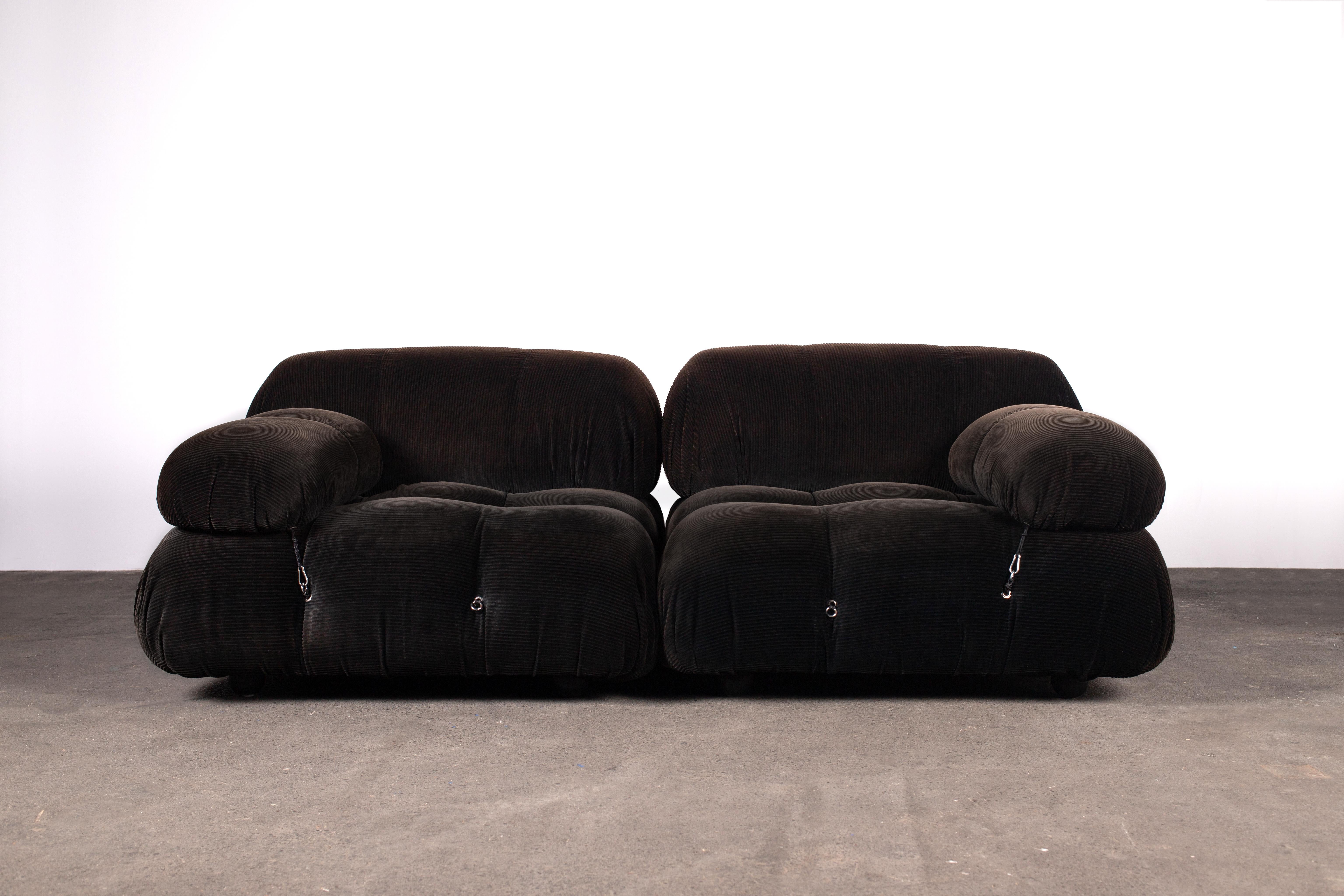 Black Cord Camaleonda Sofa by Mario Bellini for C&B Italia/B&B Italia, Original In Good Condition In Grand Cayman, KY