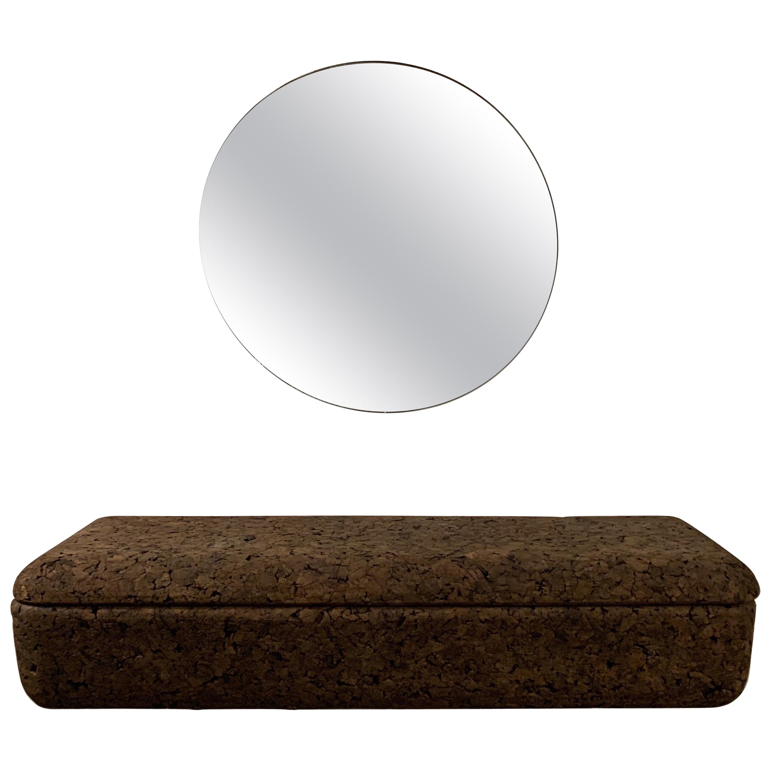 Black Cork Wall Mounted Console and Mirror