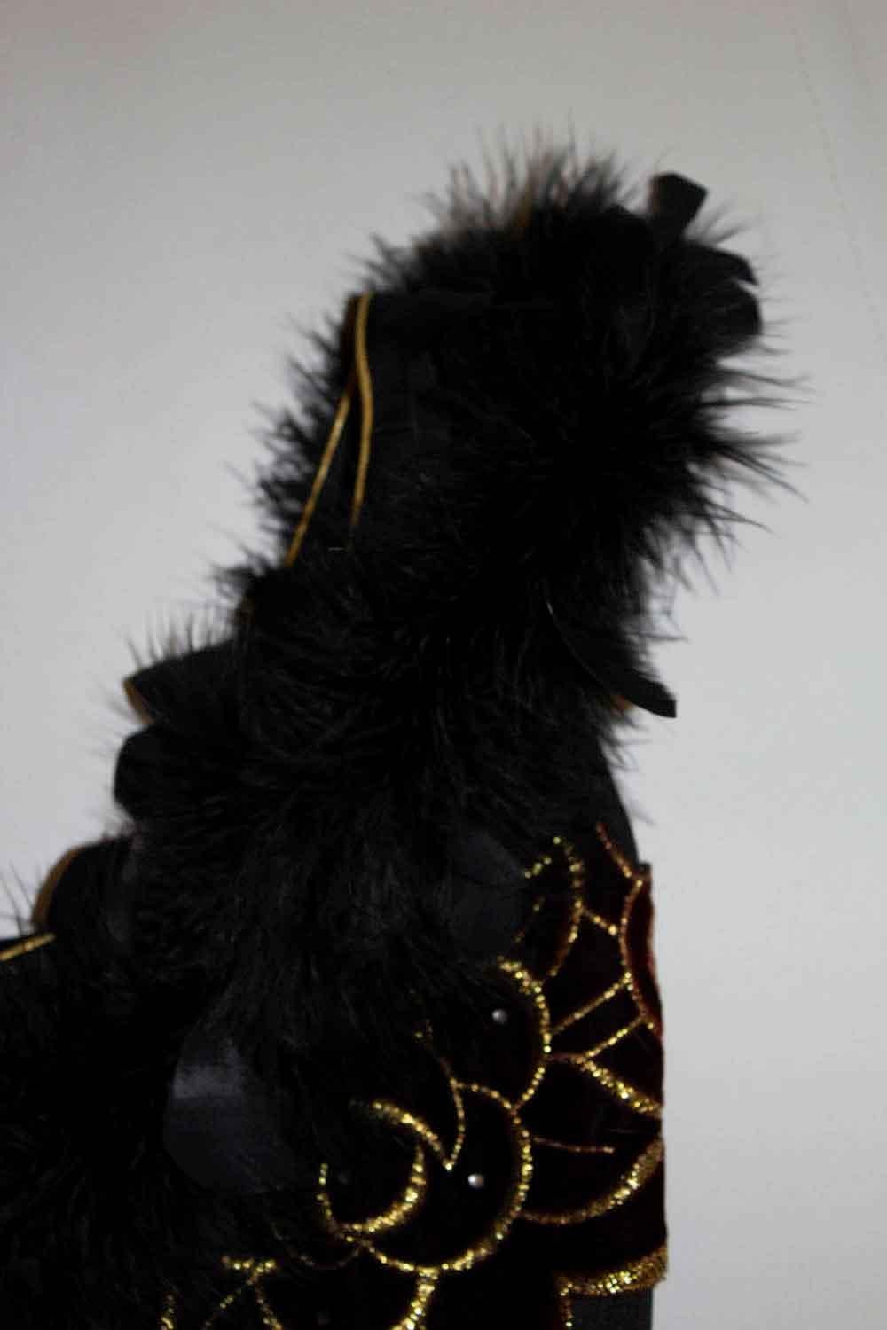 Haut corset noir avec ornement floral bourgogne Pour femmes en vente