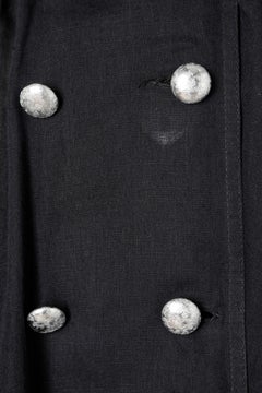 Black cotton and linen double breasted dress-coat Chantal Thomass Circa 1990