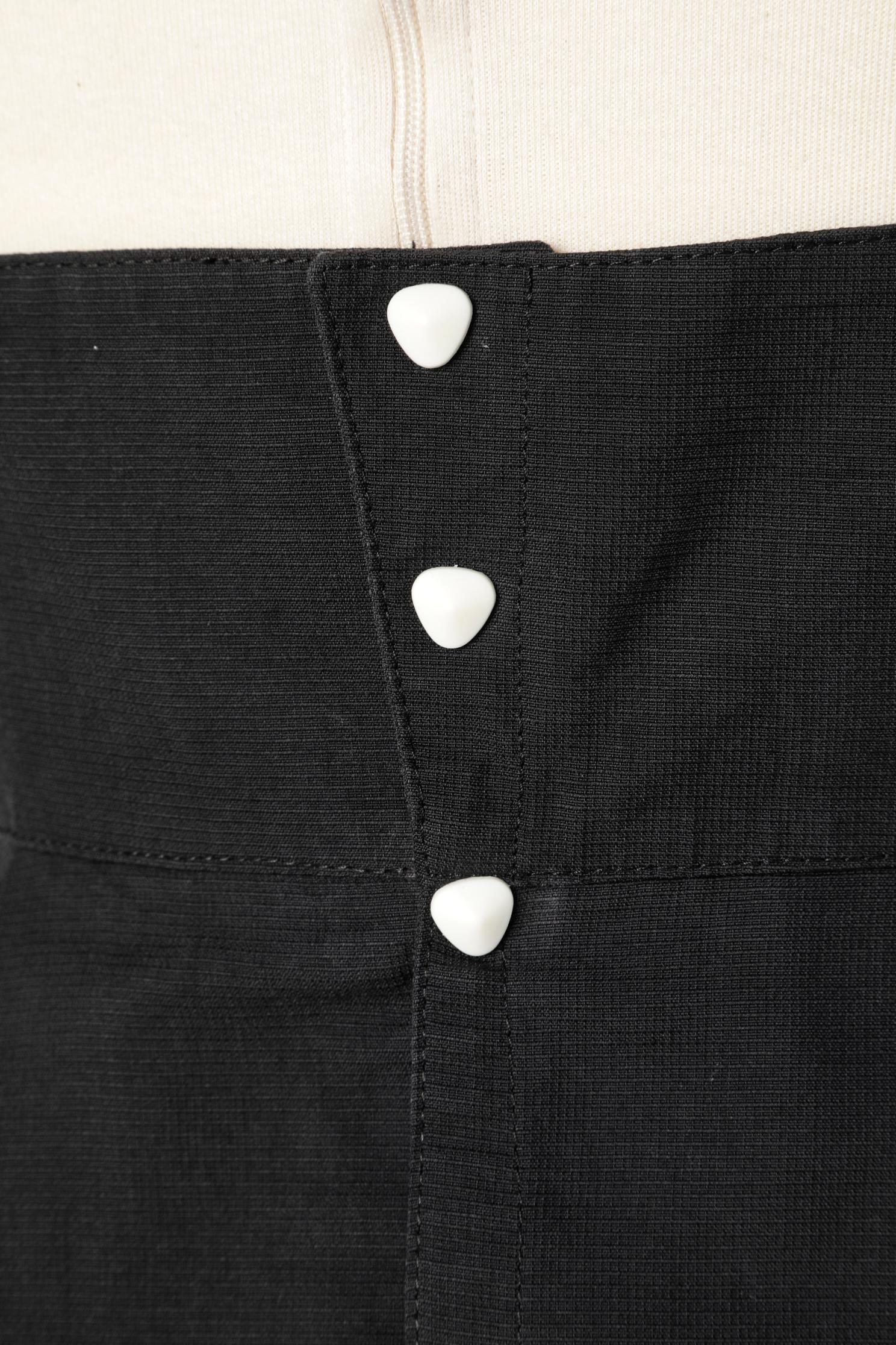 Women's Black cotton baby doll dress with white buckle Thierry  Mugler For Sale
