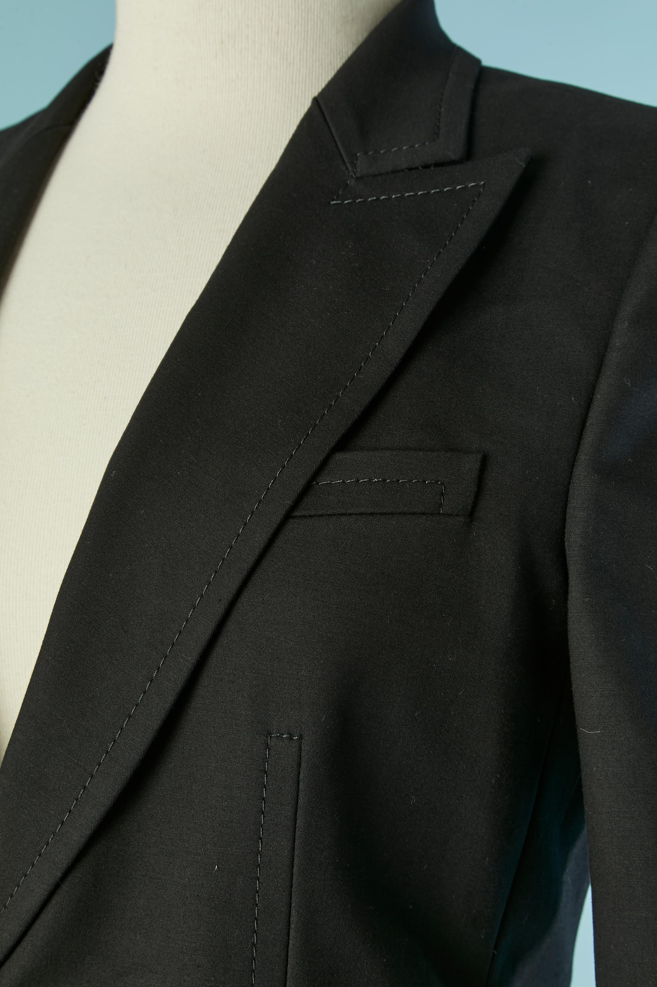 Nero Blazer in cotone nero con bottone in metallo argentato marchiato Gucci in vendita