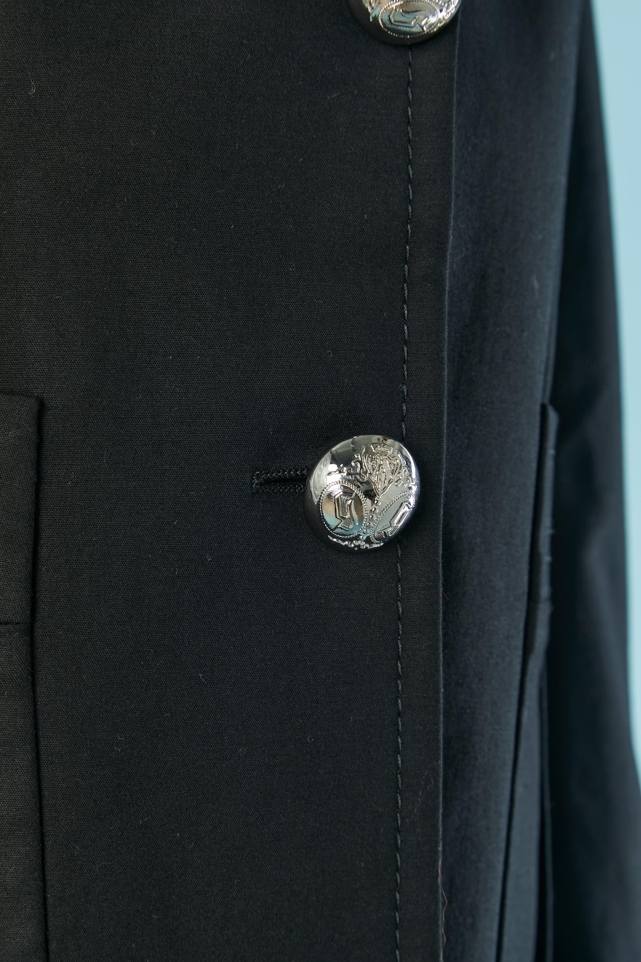Blazer in cotone nero con bottone in metallo argentato marchiato Gucci In condizioni ottime in vendita a Saint-Ouen-Sur-Seine, FR