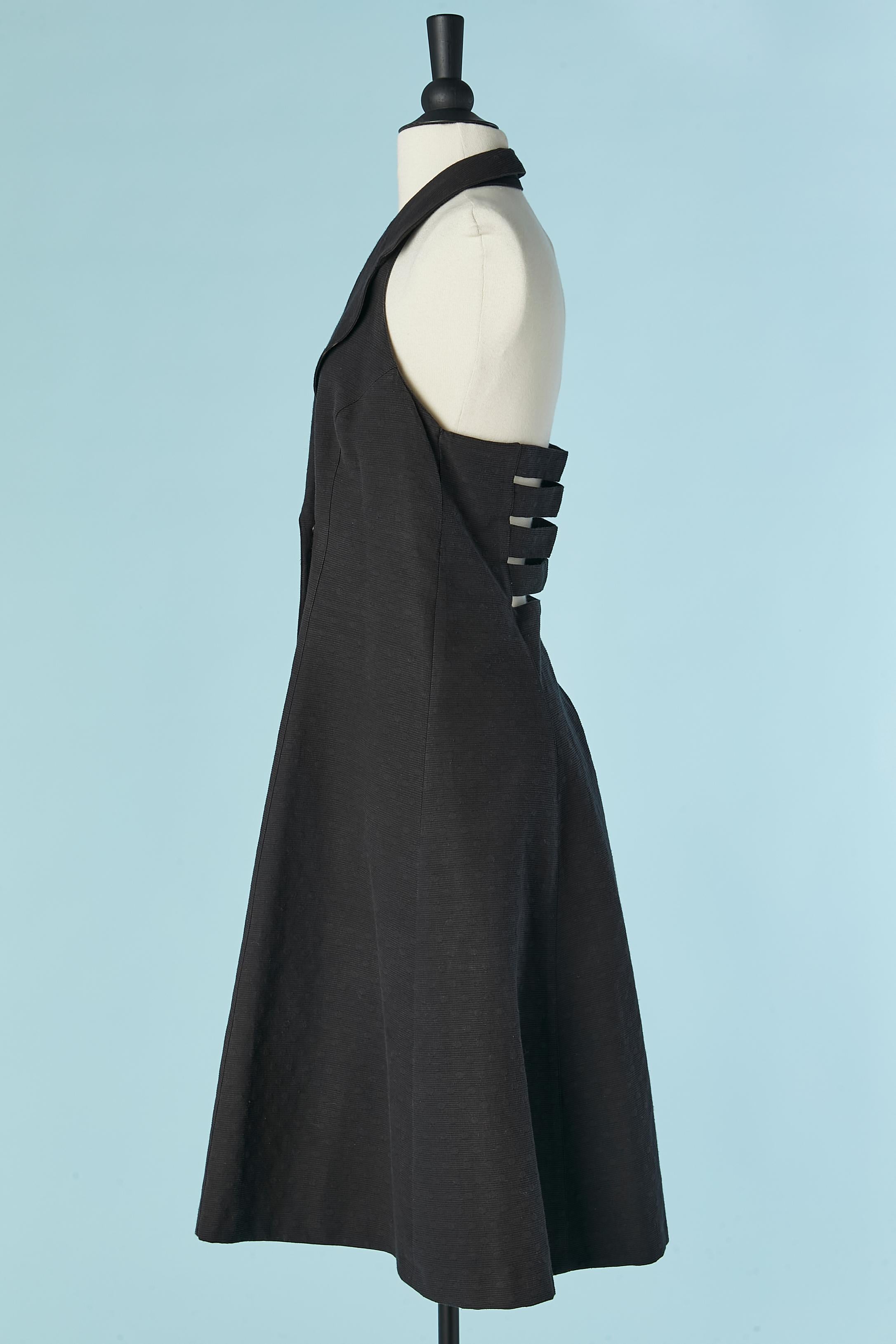 Vestido cruzado sin espalda en jacquard de algodón negro LOLITA LEMPICKA en Excelente estado para la venta en Saint-Ouen-Sur-Seine, FR