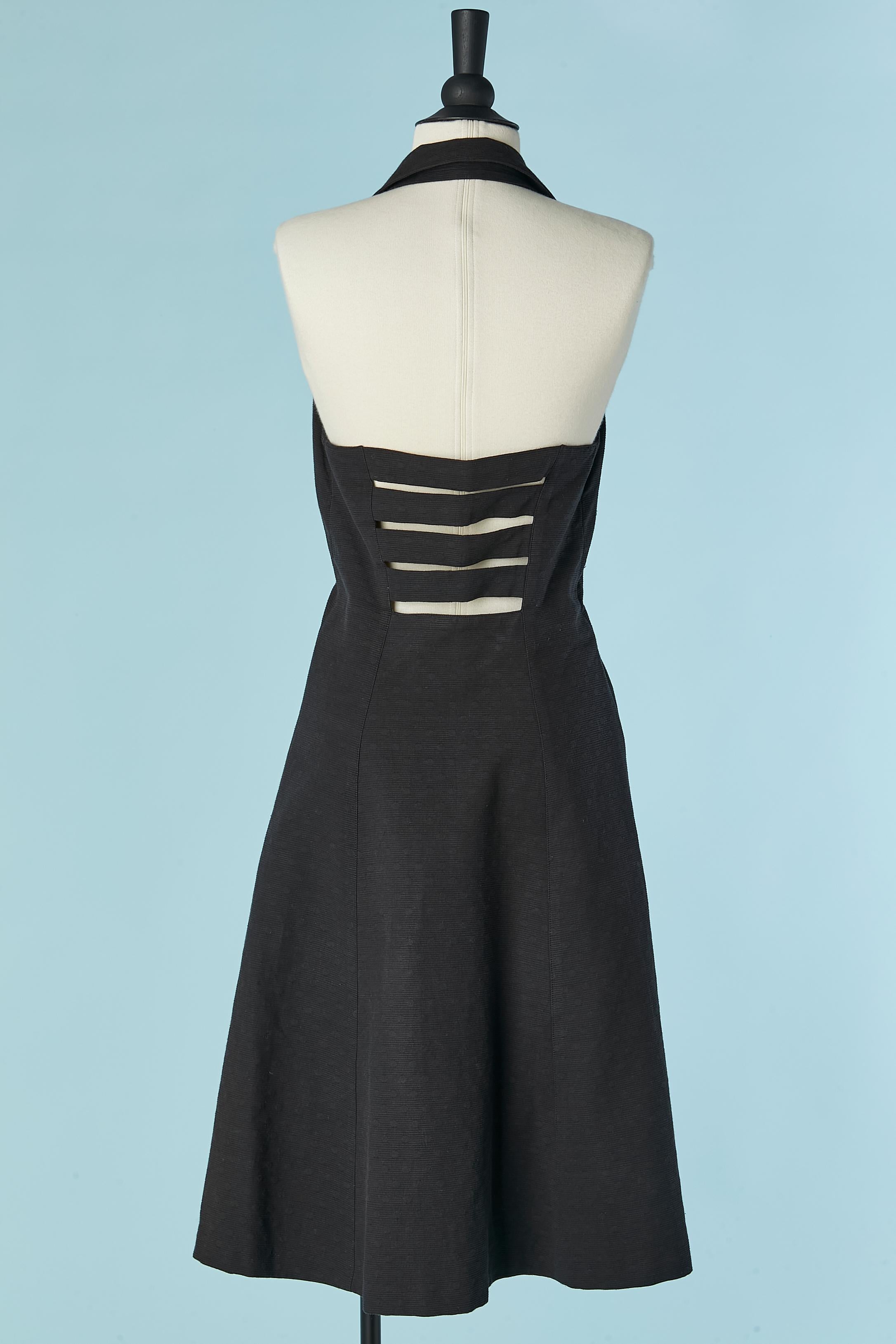 De las mujeres Vestido cruzado sin espalda en jacquard de algodón negro LOLITA LEMPICKA en venta