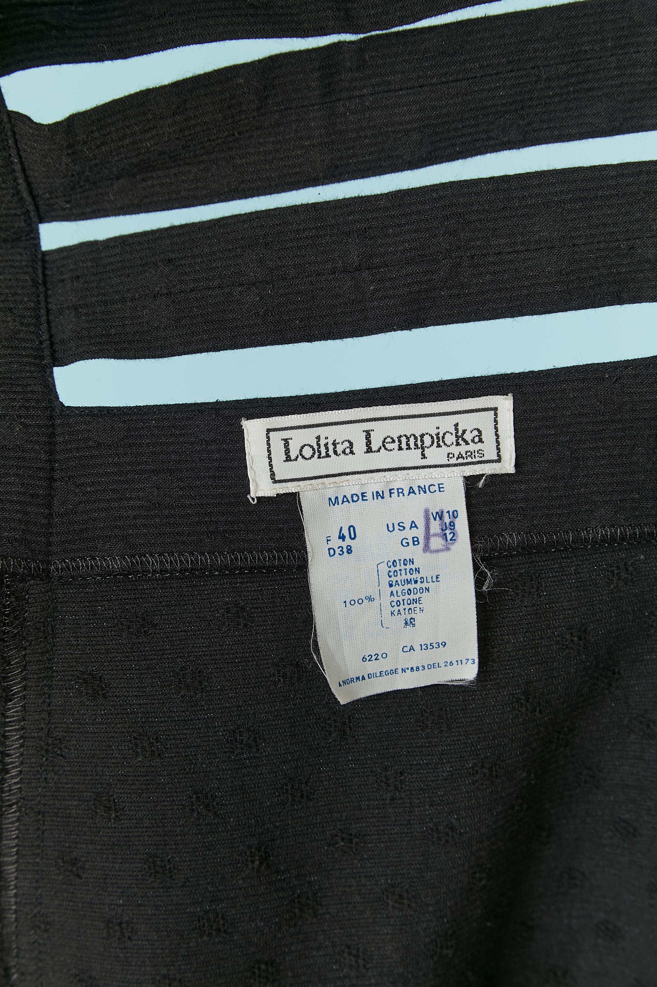 Vestido cruzado sin espalda en jacquard de algodón negro LOLITA LEMPICKA en venta 2