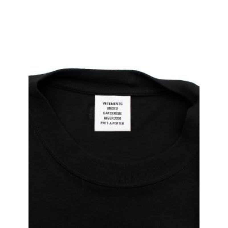 Black cotton jersey birthday print T-shirt For Sale 2