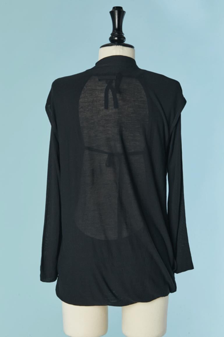 Black cotton jersey double vest  and backless sweater Jean-Paul Gaultier For Sale 1