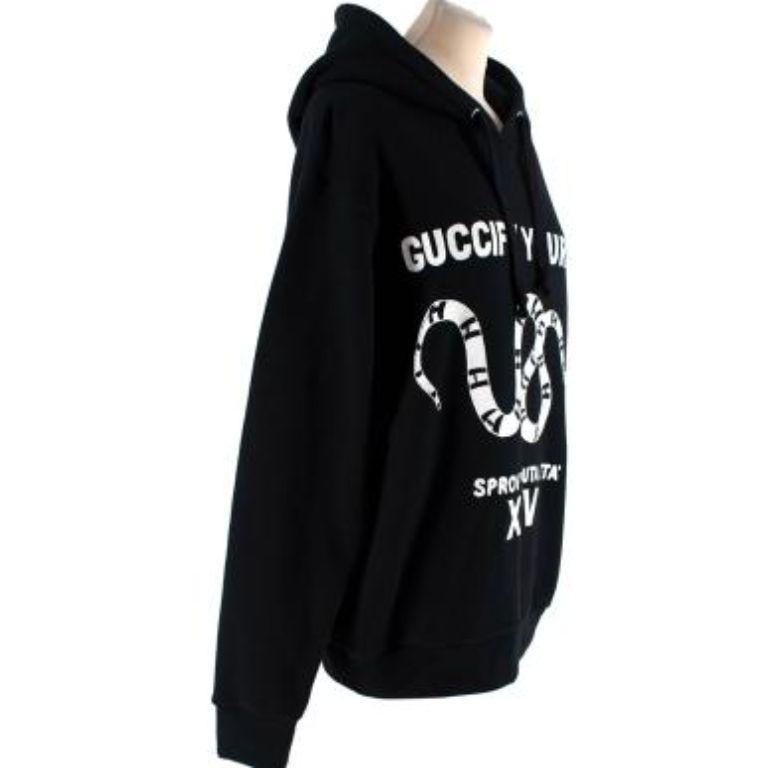 Black Cotton Jersey Guccify Logo Hoodie For Sale at 1stDibs