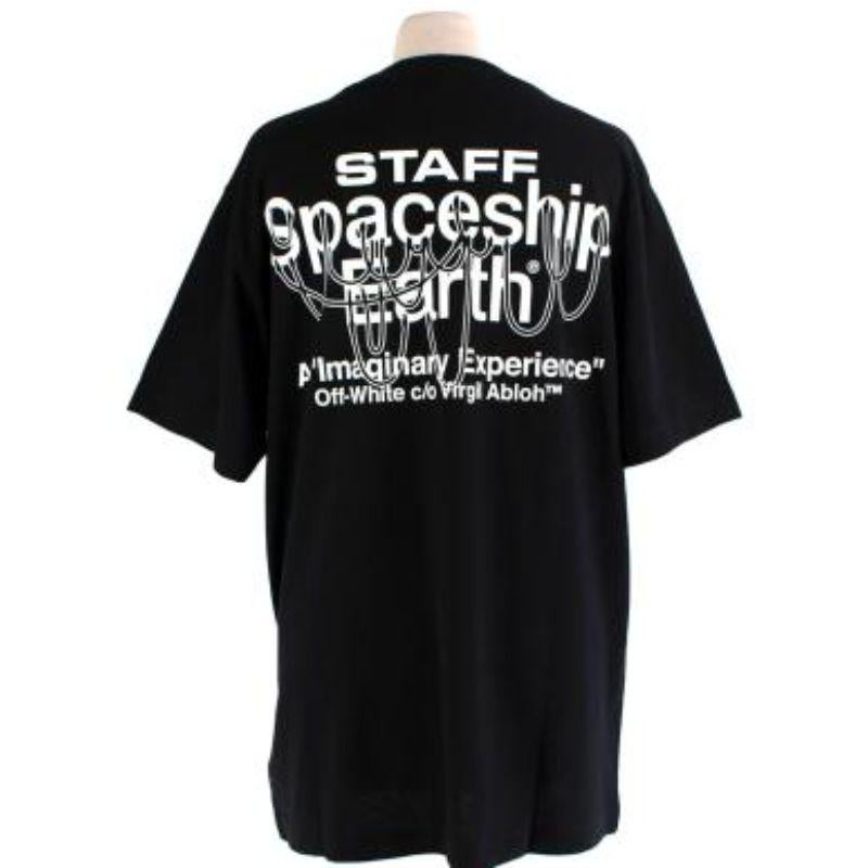 Black cotton jersey spaceship printed T-shirt In Excellent Condition For Sale In London, GB