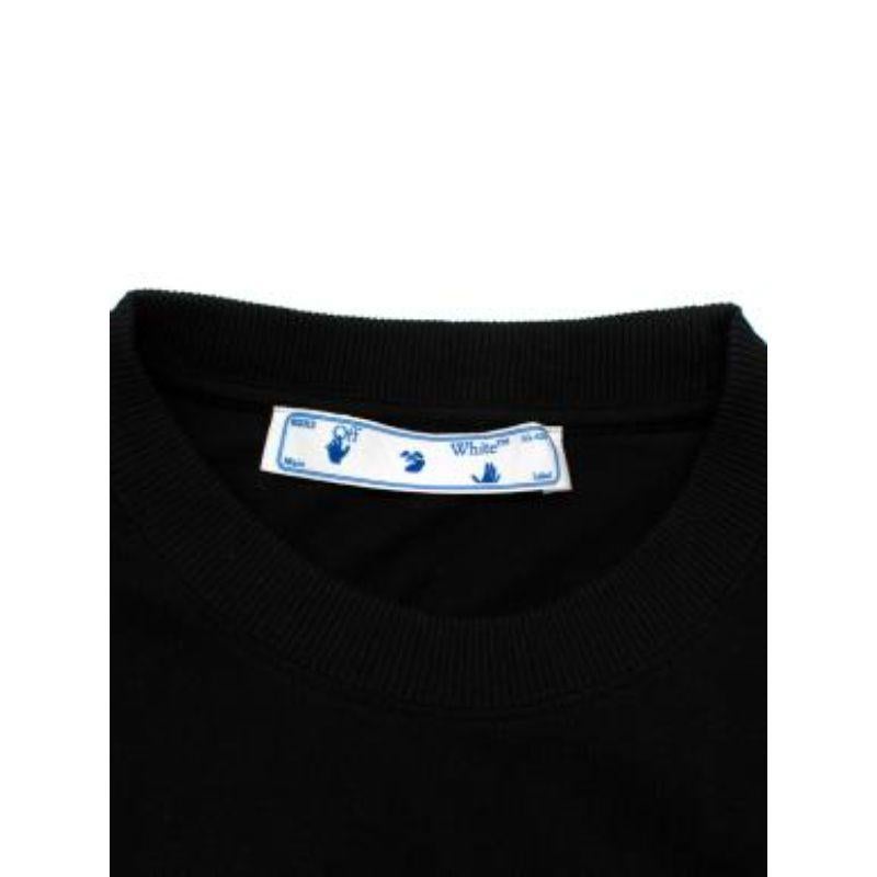 Black cotton jersey spaceship printed T-shirt For Sale 2