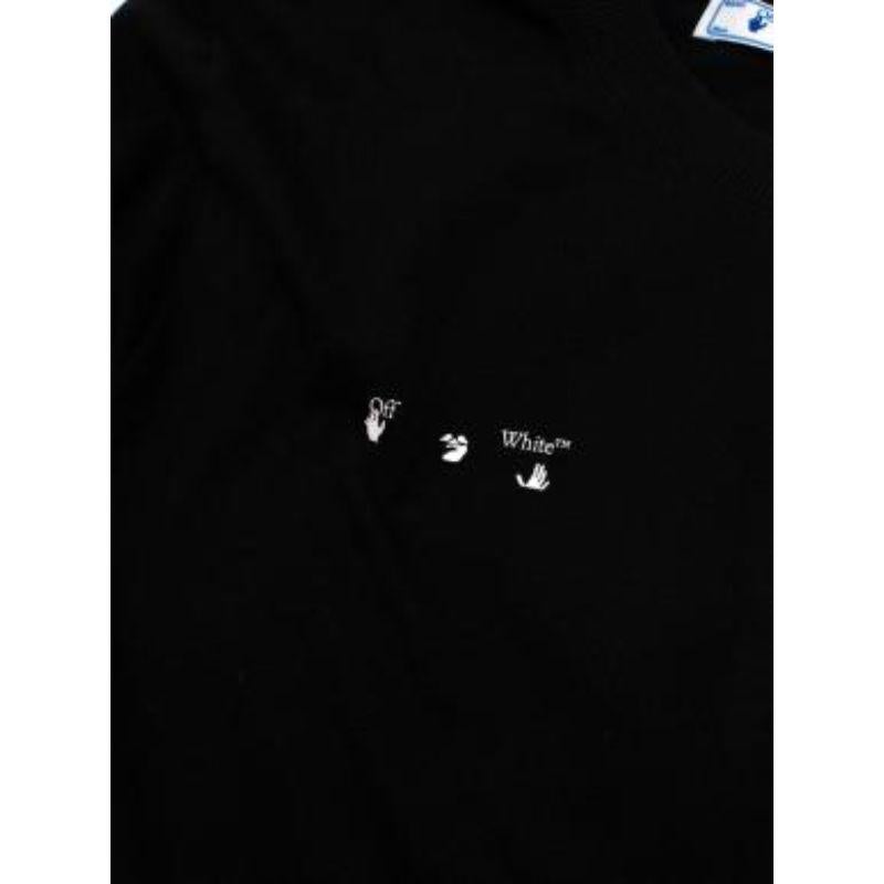 Black cotton jersey spaceship printed T-shirt For Sale 3