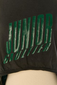 Black cotton jersey tee-shirt open on the belly GAULTIER JUNIOR