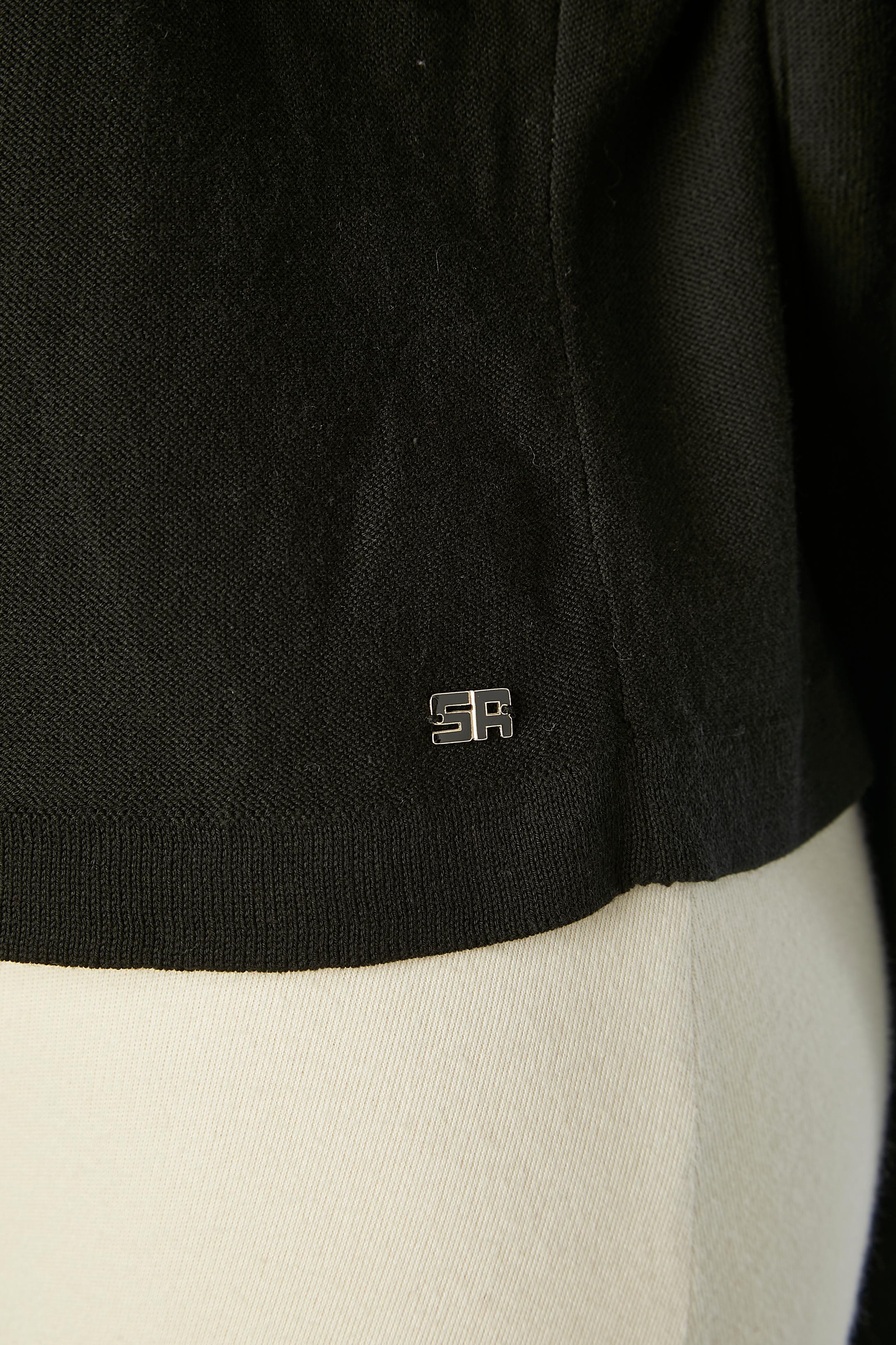 Cardigan de soirée en tricot de coton noir avec ornements en strass Sonia Rykiell  Excellent état - En vente à Saint-Ouen-Sur-Seine, FR