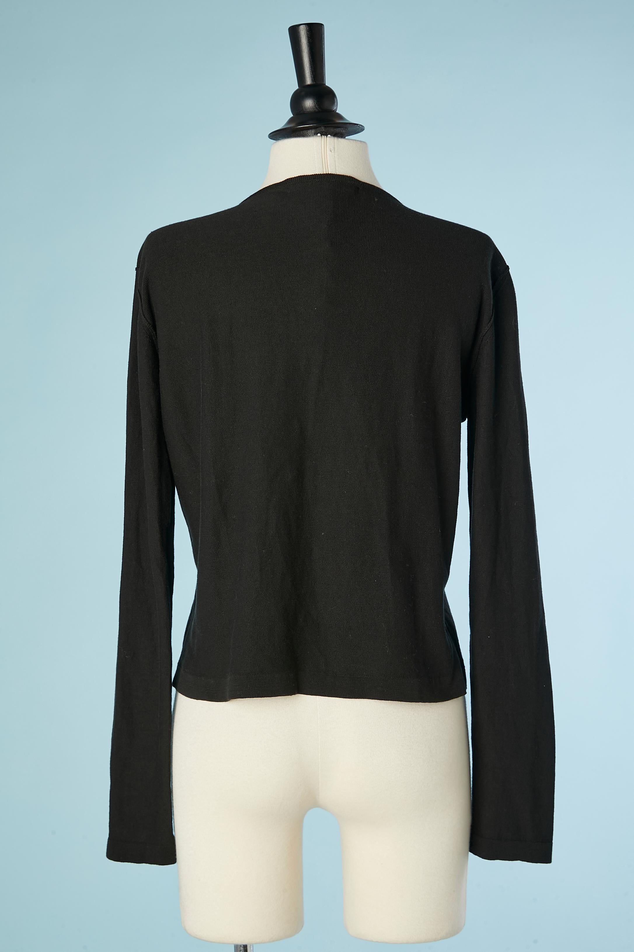 Women's Black cotton knit evening cardigan with rhinestone embellishment Sonia Rykiell  For Sale