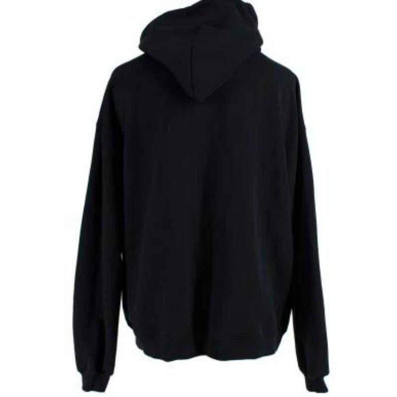 Black cotton logo hoodie In Good Condition For Sale In London, GB