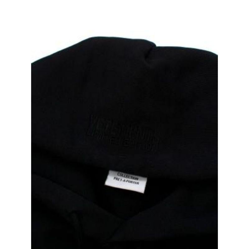 Black cotton logo hoodie For Sale 1