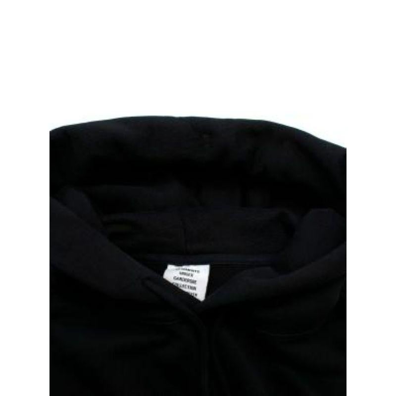 Black cotton logo hoodie For Sale 2