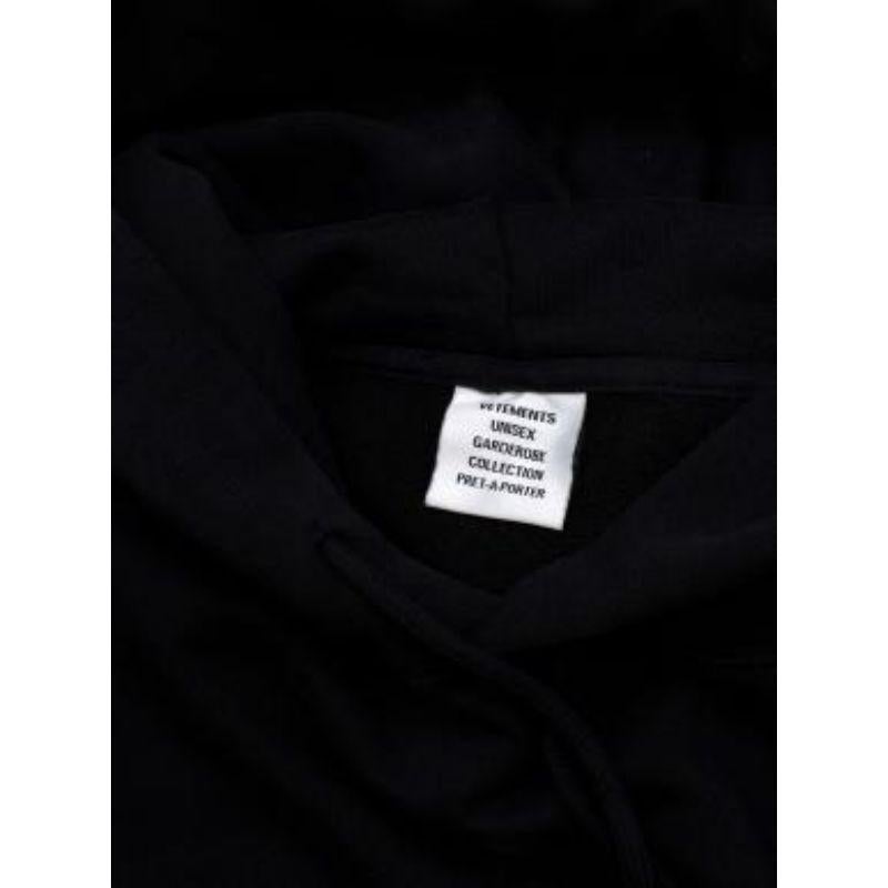 Black cotton logo hoodie For Sale 4