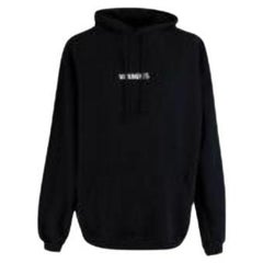 Black cotton logo hoodie