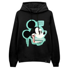 Black cotton Mickey Mouth sweater