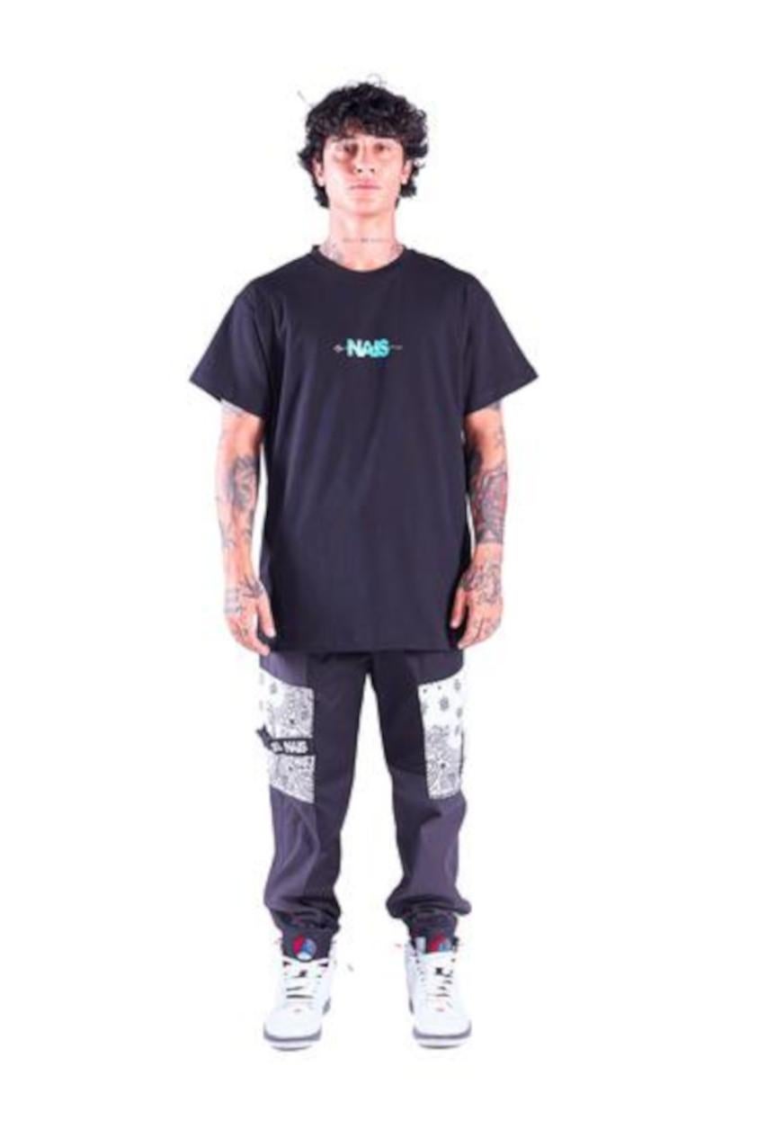 Men's Black cotton Nais t-shirt NWOT