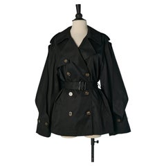Schwarzer Erbsenmantel aus Baumwolle ALEXANDRE VAUTHIER