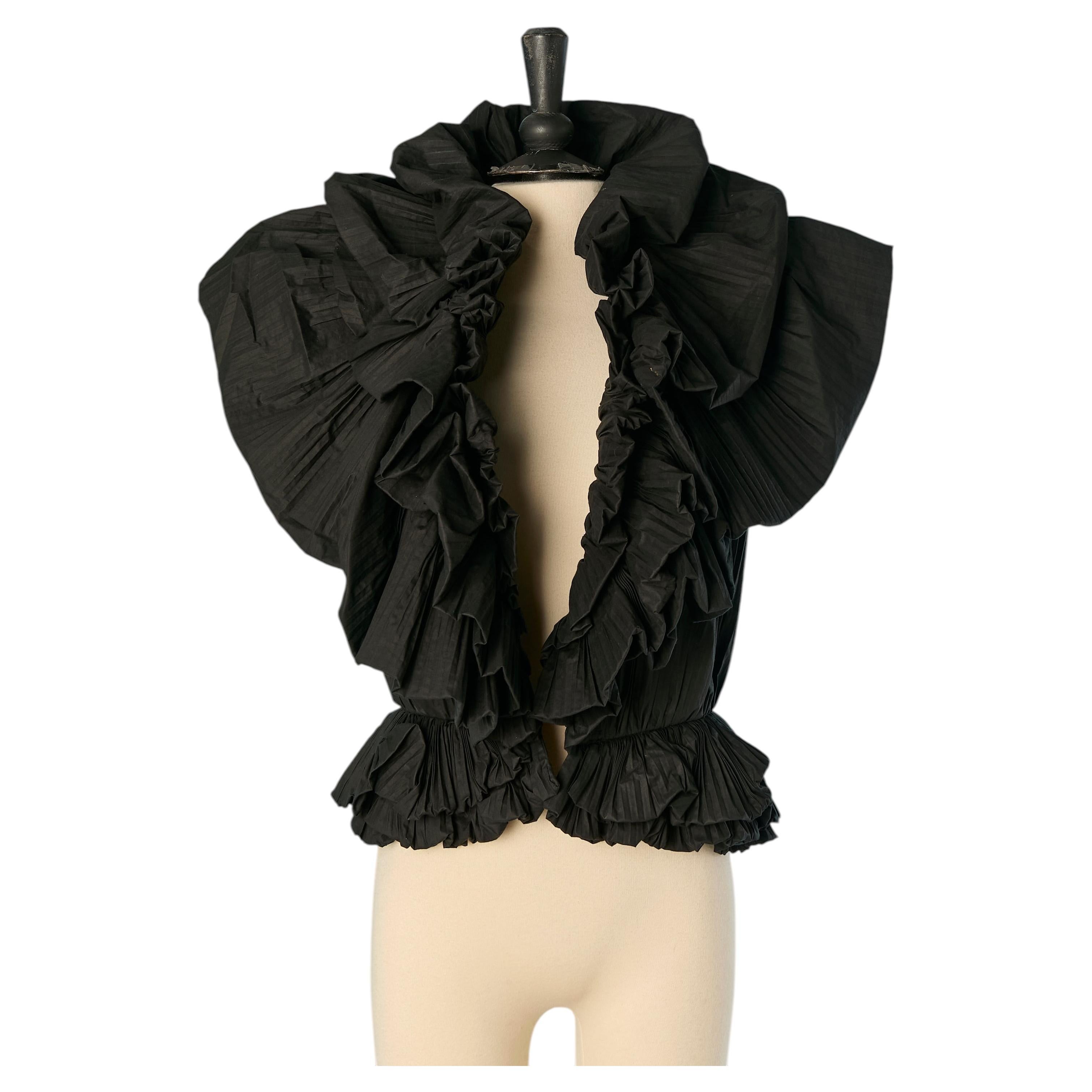 Black cotton pleated vest ALEXANDRE VAUTHIER COUTURE