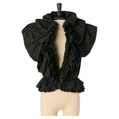 Schwarze, plissierte Weste aus Baumwolle von Alexandre Vauthier COUTURE