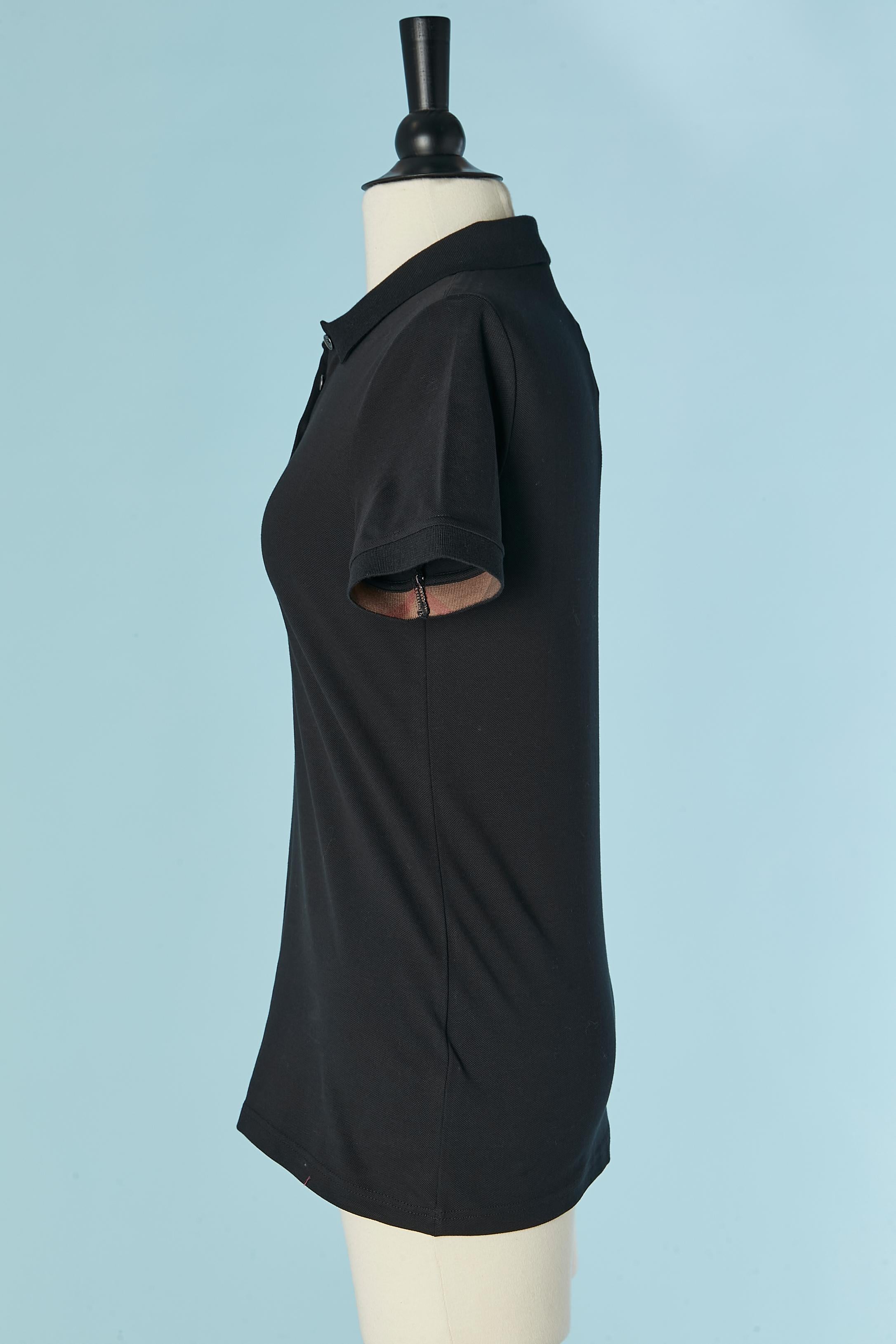Noir Polo en coton noir BURBERRY BRIT New en vente