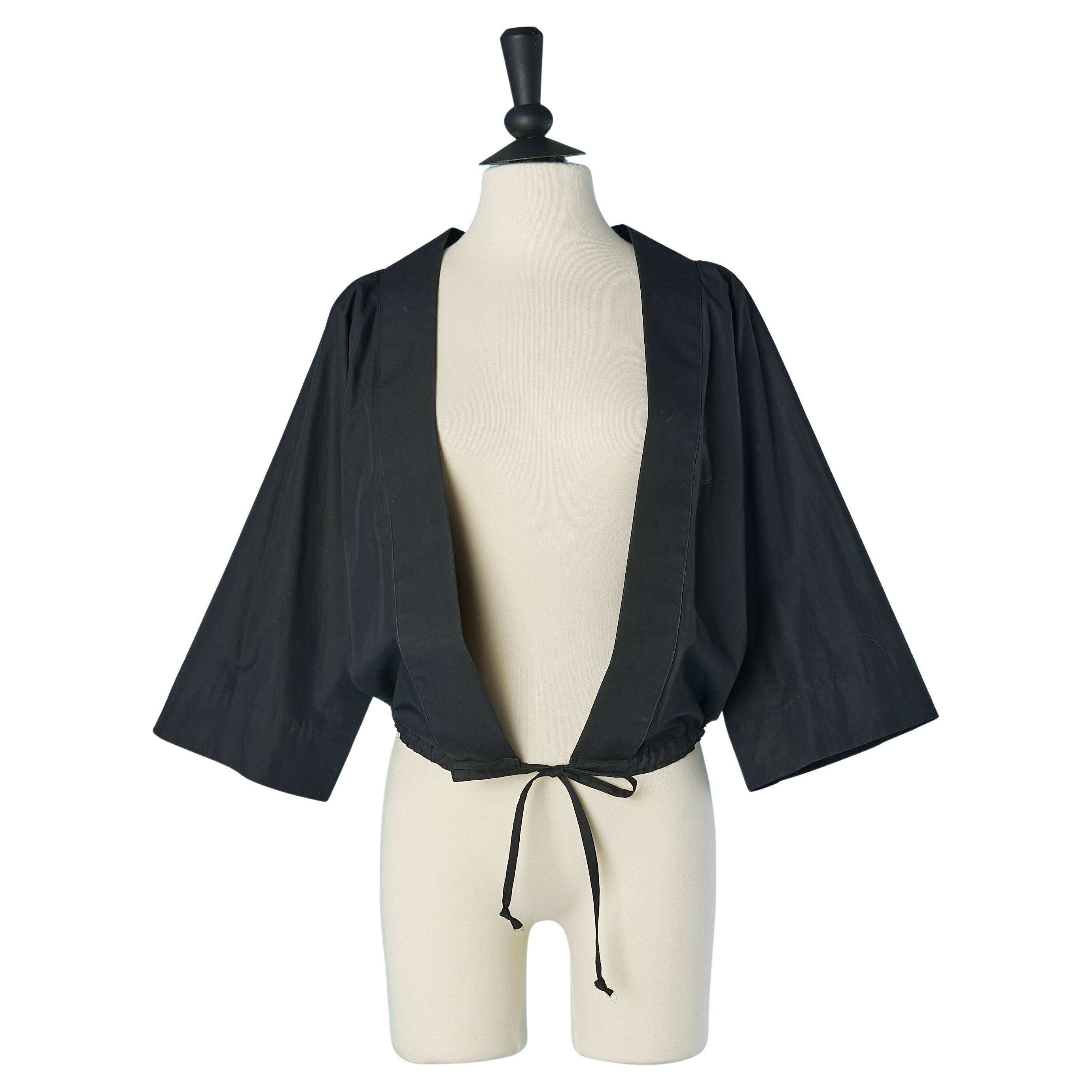 Camicia in cotone nero con coulisse sul fondo Jean Paul Gaultier Jeans