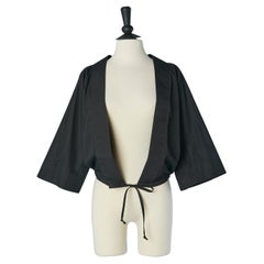 Chemise en coton noir avec cordon de serrage au bas Jean Paul Gaultier Femme
