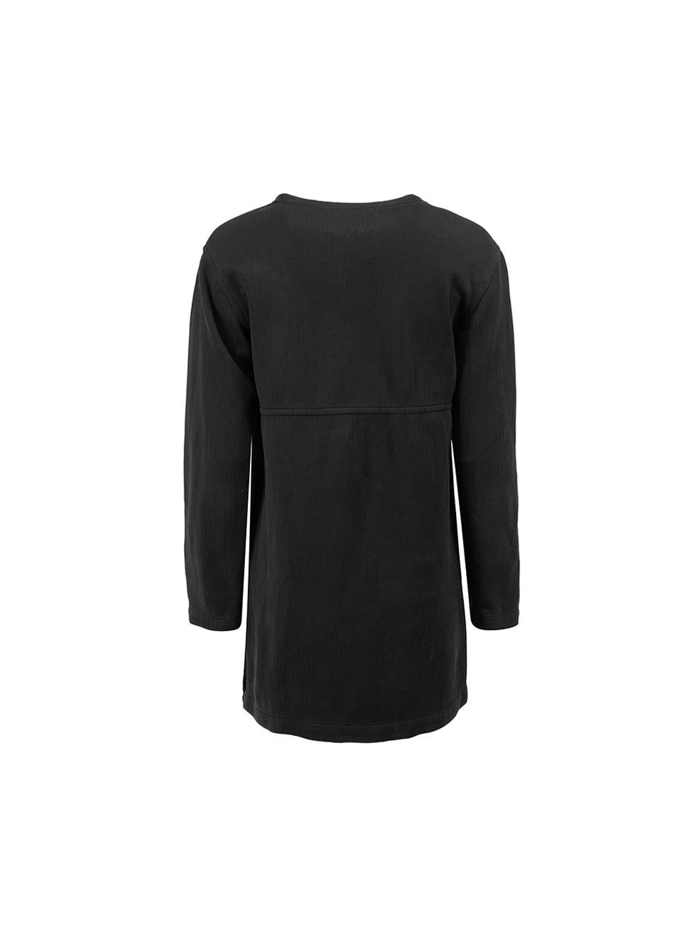 Proenza Schouler Black Cotton Silk Button Detail Sweatshirt Size S In Good Condition In London, GB