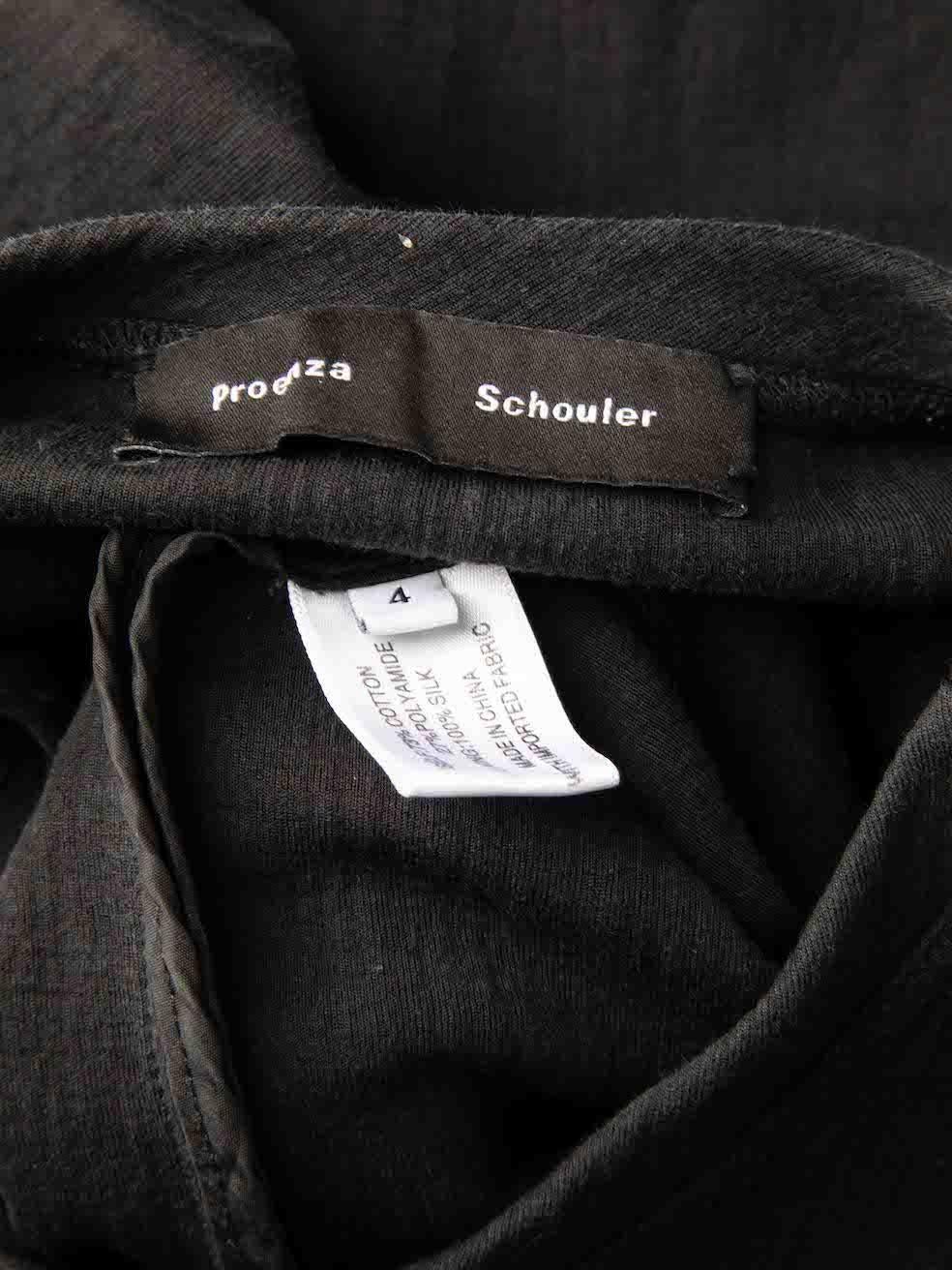 Women's Proenza Schouler Black Cotton Silk Button Detail Sweatshirt Size S