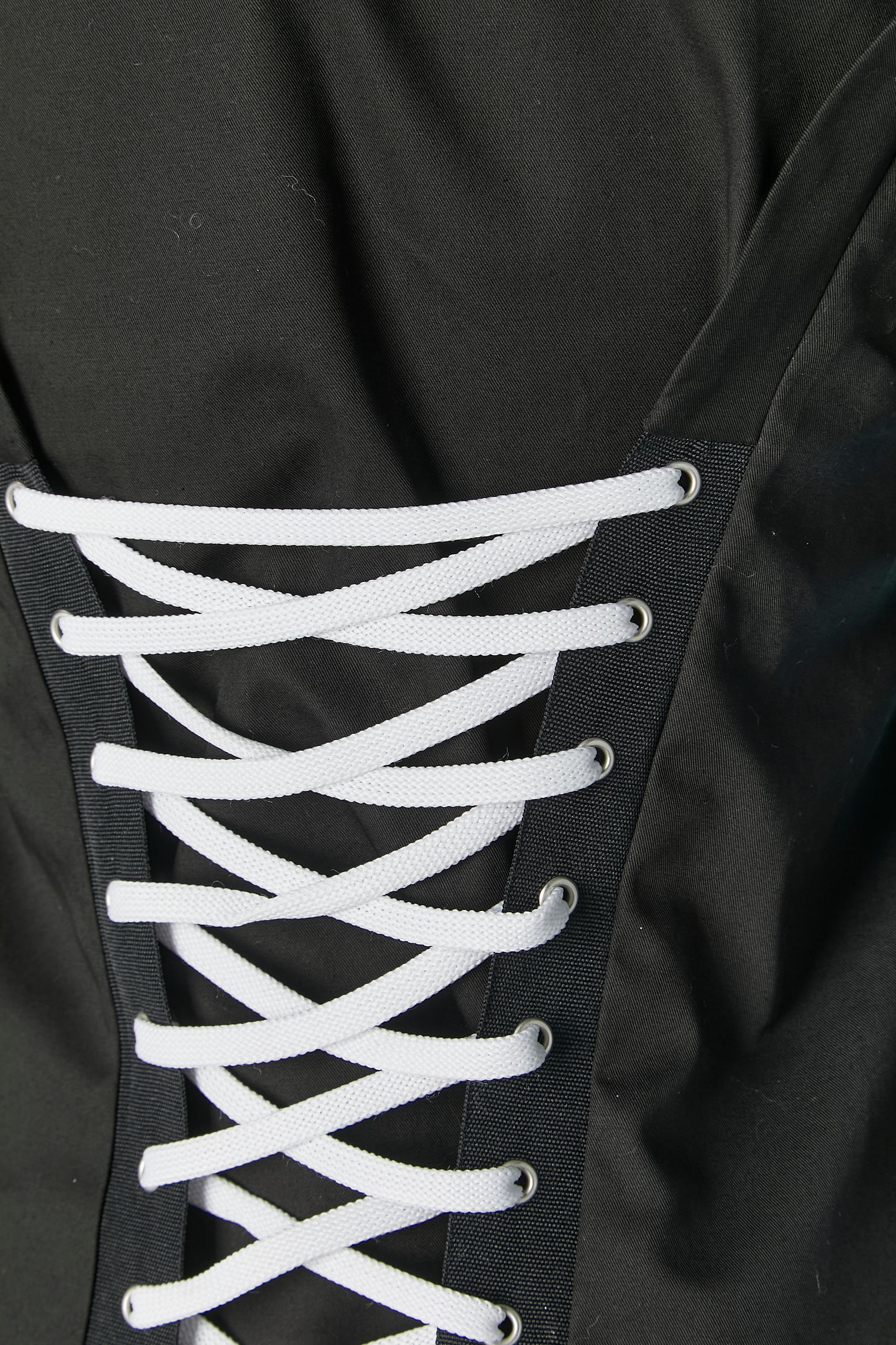 Black cotton skirt-suit with white laces LOVE MOSCHINO New For Sale 2