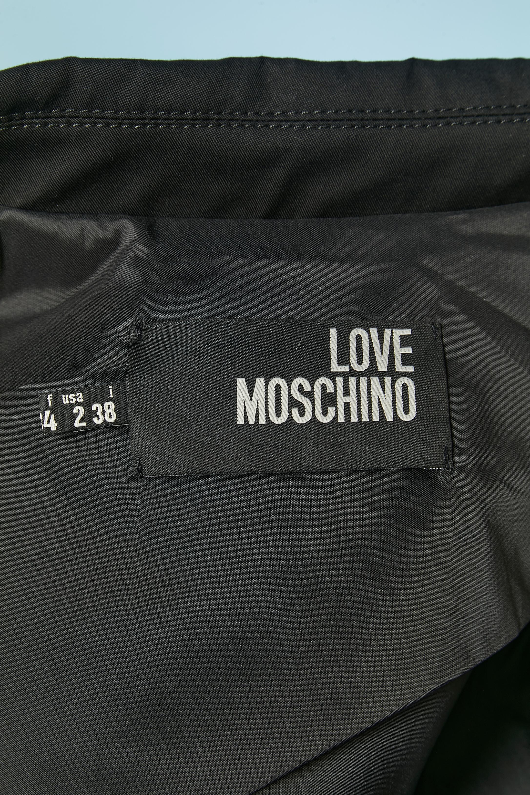 Black cotton skirt-suit with white laces LOVE MOSCHINO New For Sale 5