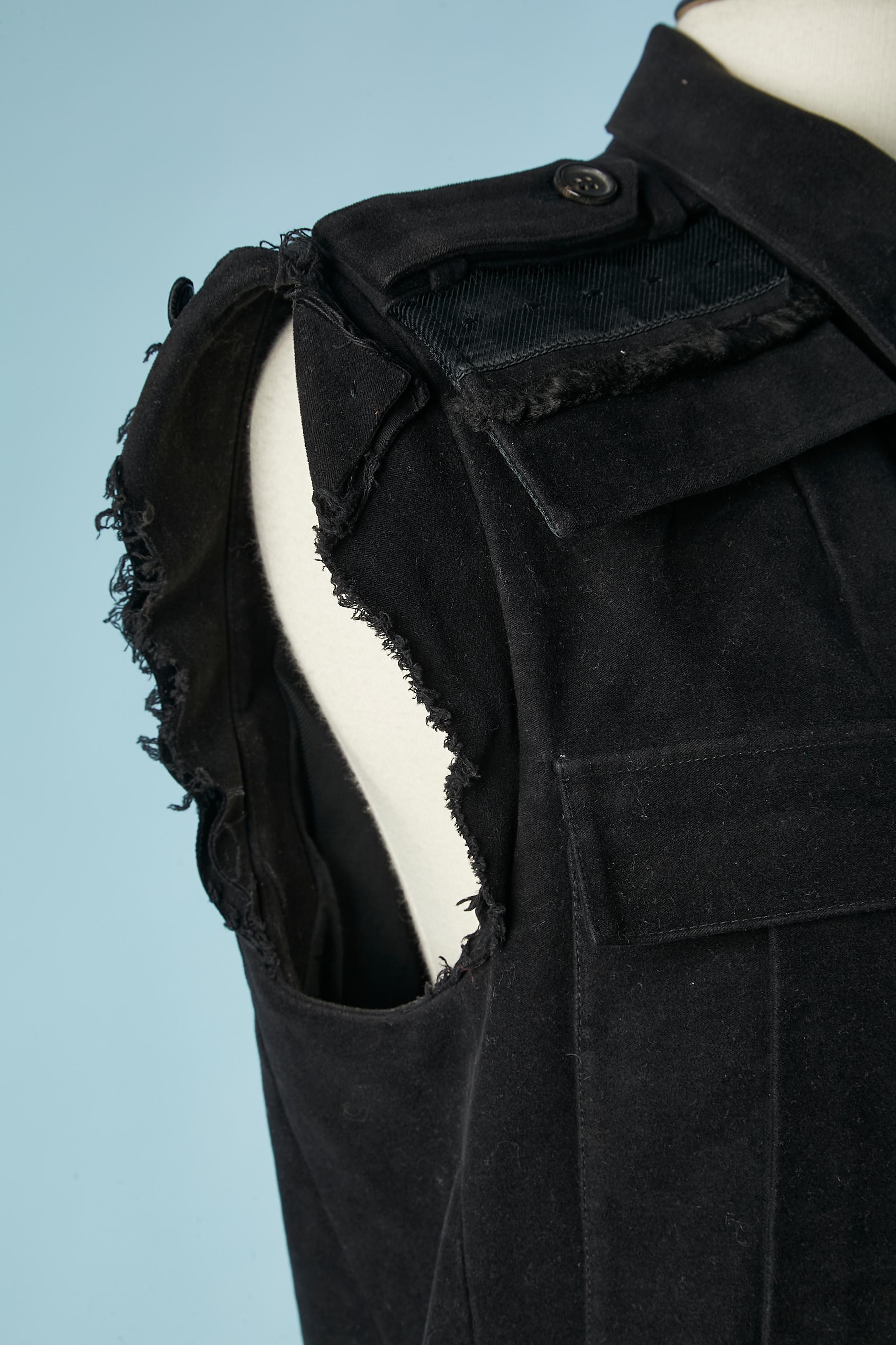Black cotton sleeveless jacket Dior Homme par Hedi Slimane In Excellent Condition In Saint-Ouen-Sur-Seine, FR