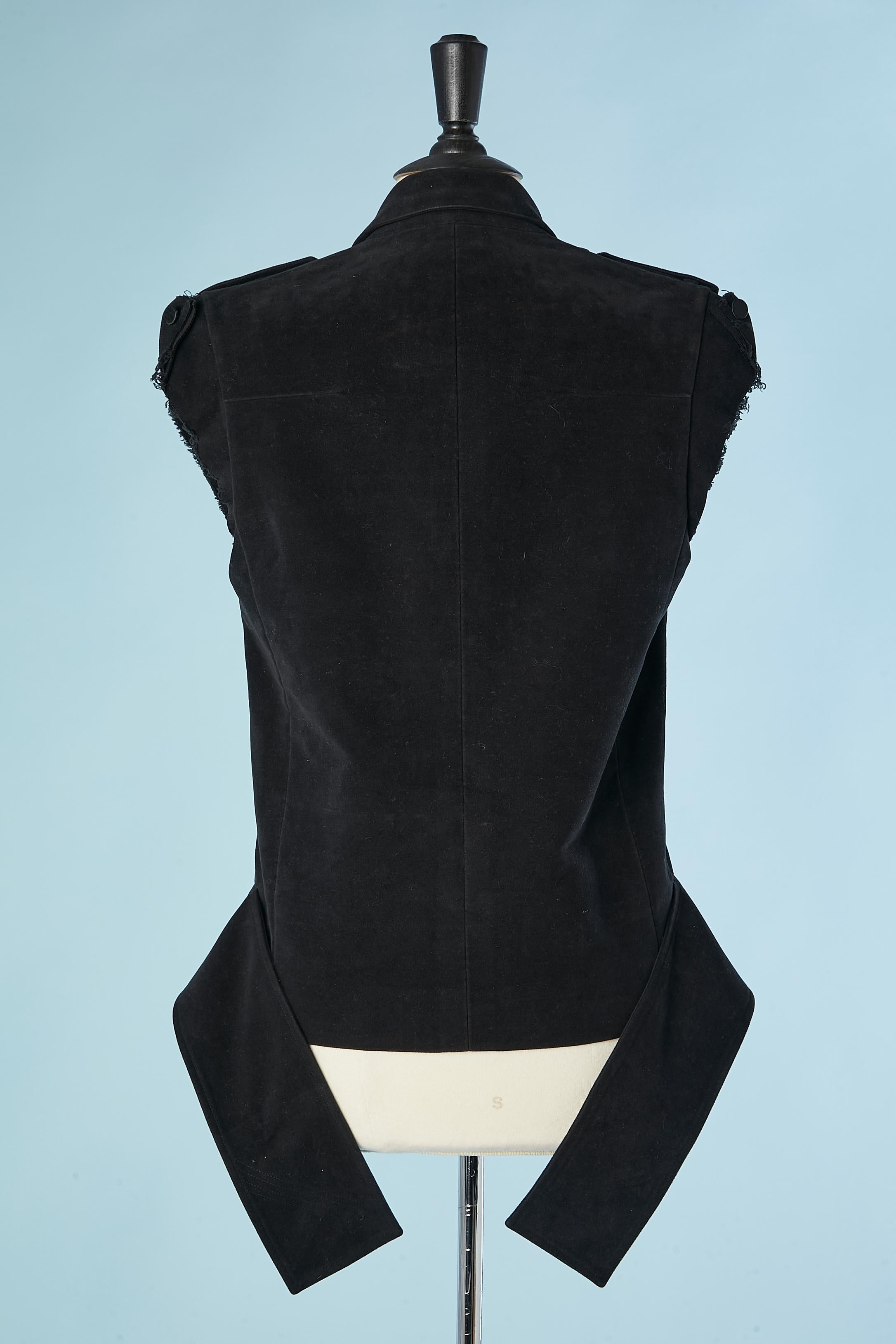 Black cotton sleeveless jacket Dior Homme par Hedi Slimane 2