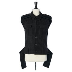 Chaqueta sin mangas de algodón negro Dior Homme par Hedi Slimane