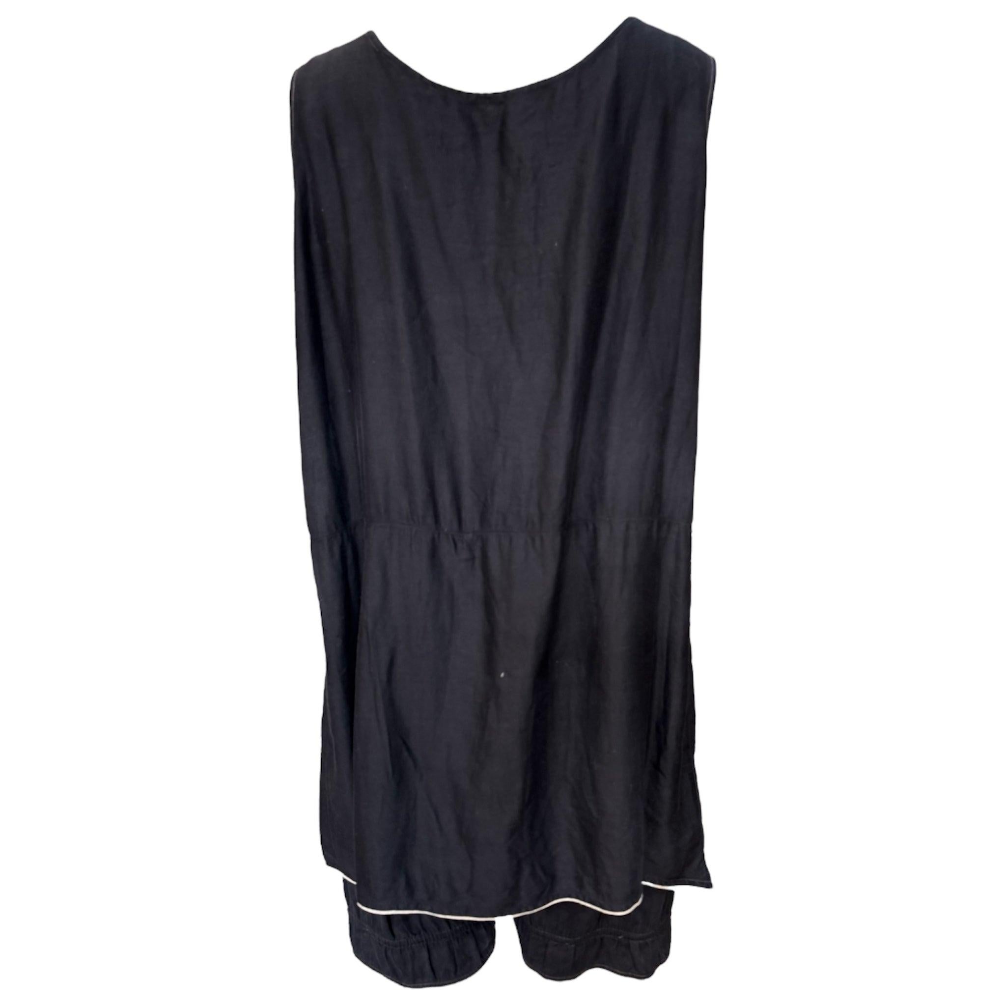 Traje de baño de algodón negro con bordado floral, años 20 en Excelente estado para la venta en Los Angeles, CA