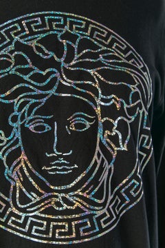 Black cotton tee-shirt with Medusa pattern Versace