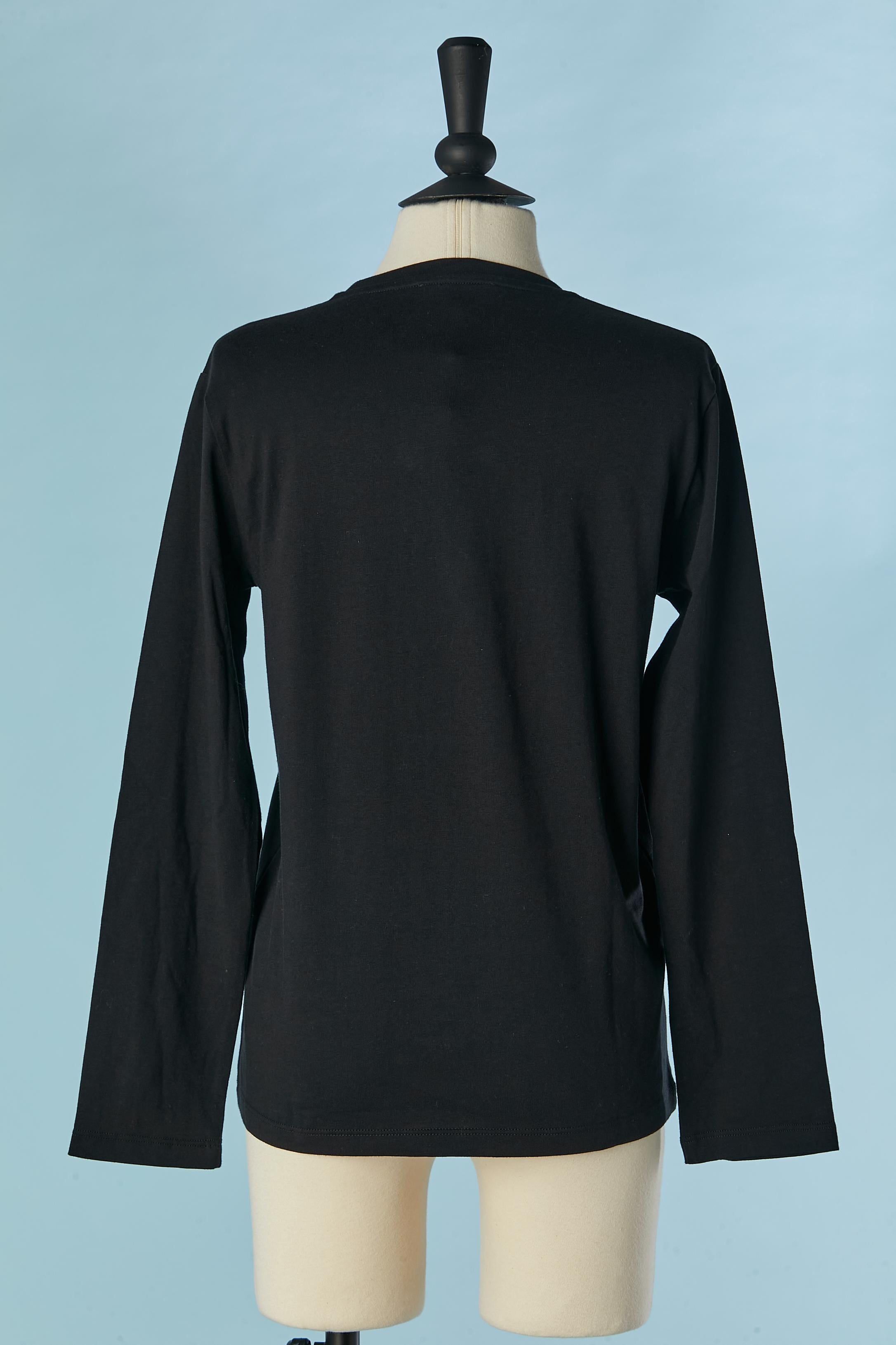 Tee-shirt en coton noir avec motif Medusa Versace  Unisexe en vente
