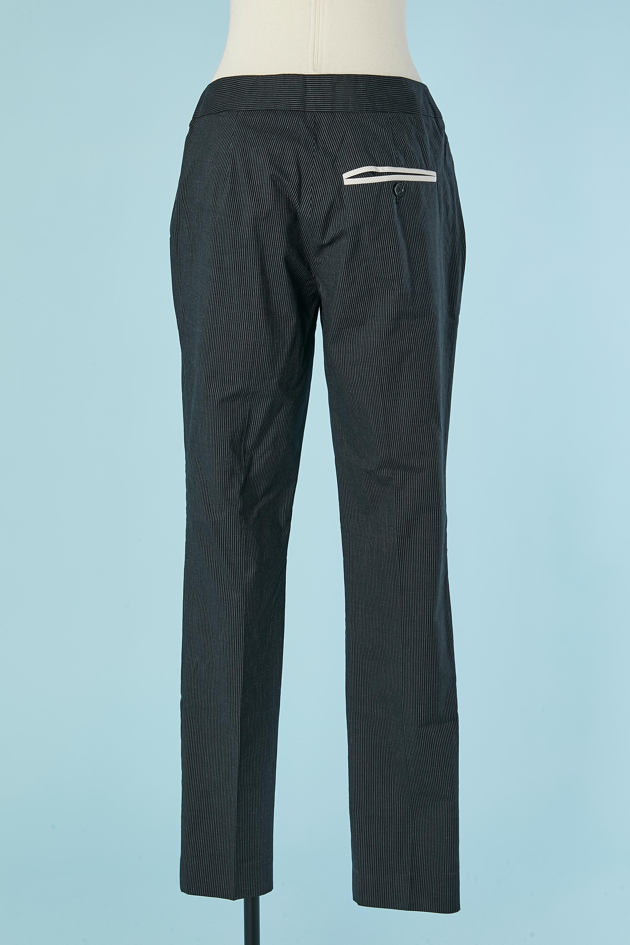 Pantalone in cotone nero con sottile striscia bianca PAUL Smith Black Label New In condizioni Nuovo in vendita a Saint-Ouen-Sur-Seine, FR