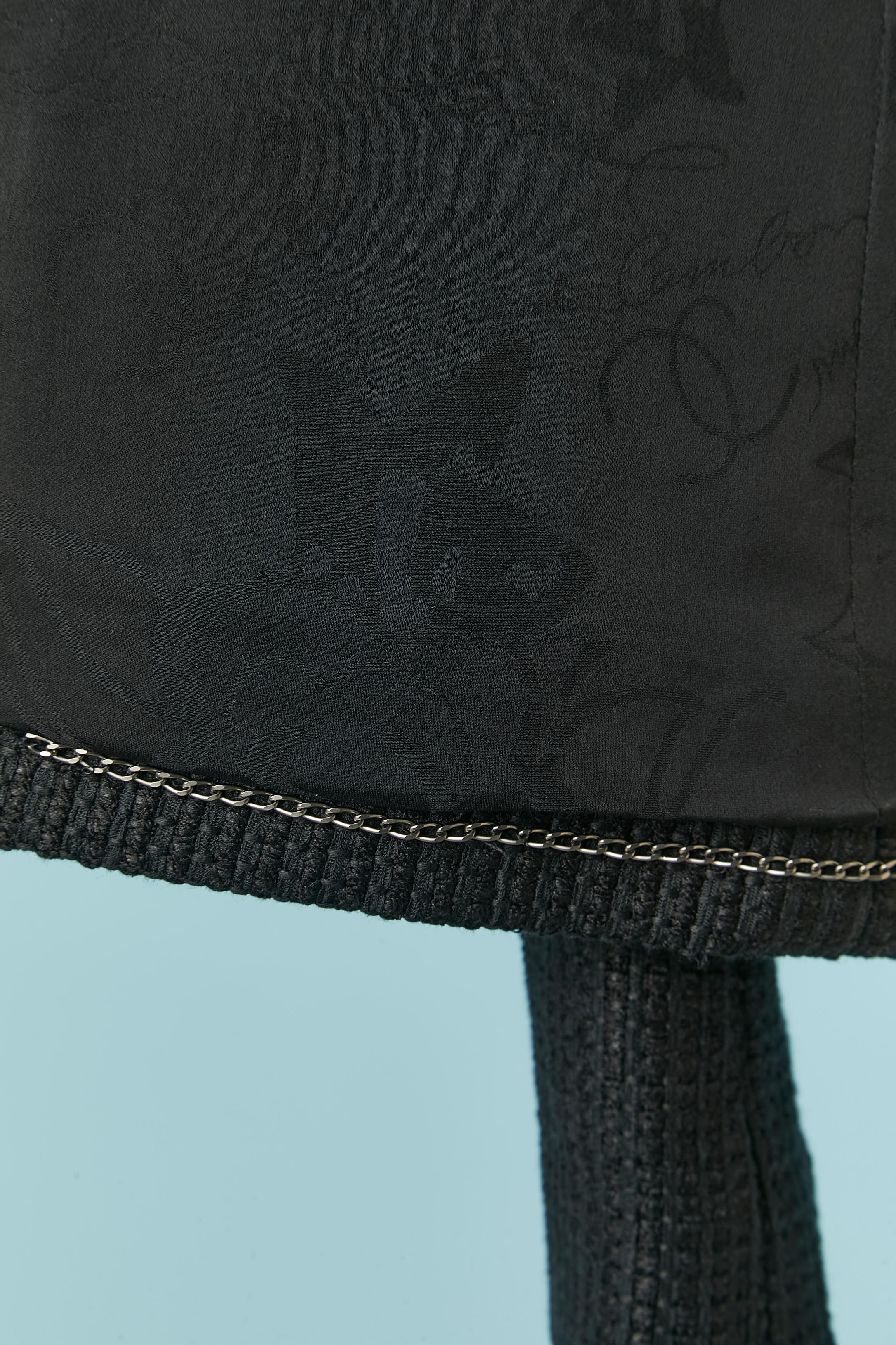 Giacca in tweed di cotone nero con inserto in pizzo Coates Chanel FW 2005 in vendita 7