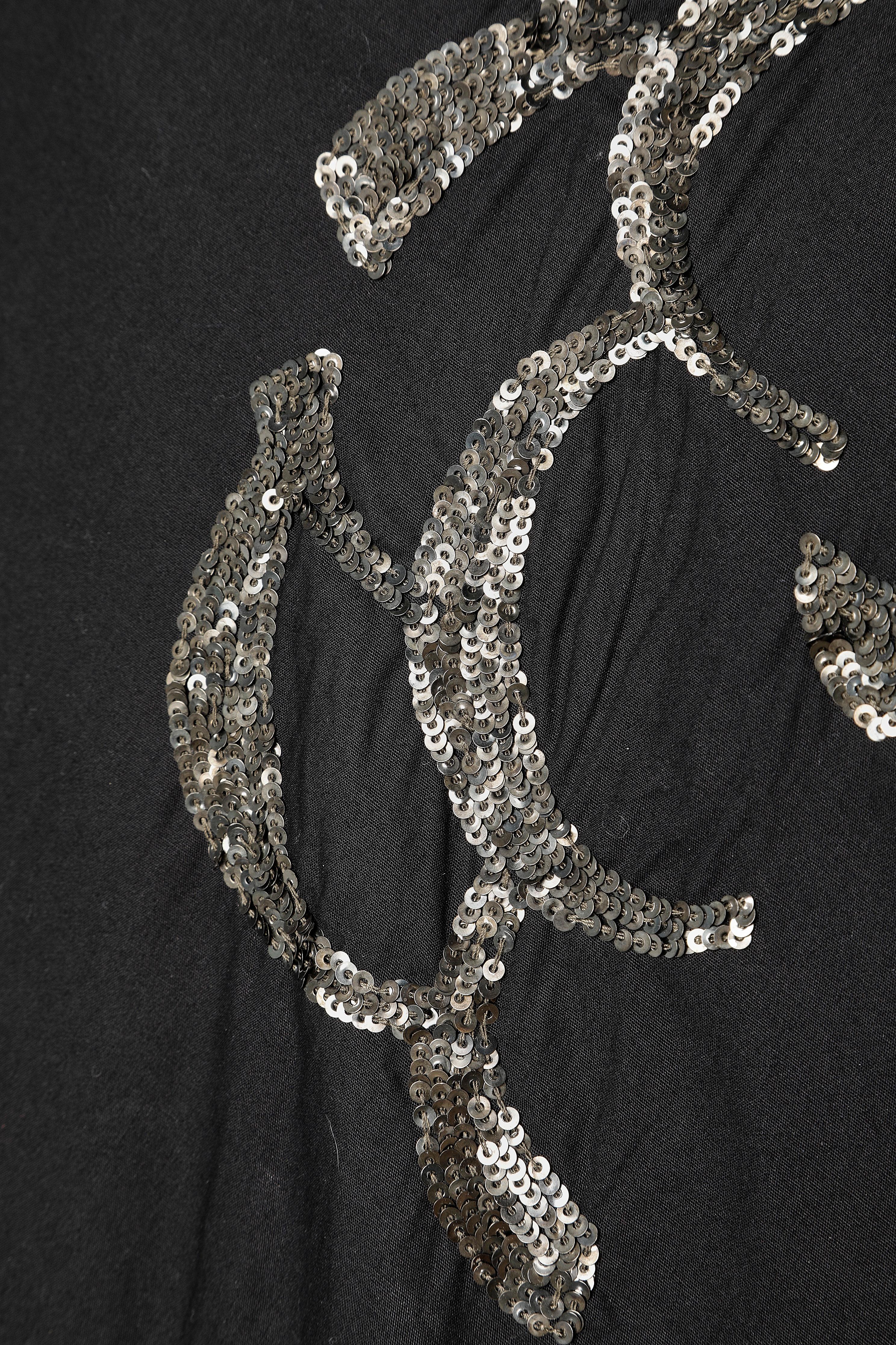 Black cotton wrap skirt with sequin embroideries PEACHOO + KREJBERG (New) In New Condition For Sale In Saint-Ouen-Sur-Seine, FR